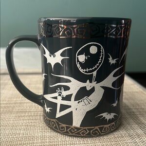 Disney Store Nightmare Before Christmas Green Mug Jack Skellington Glitter Grave